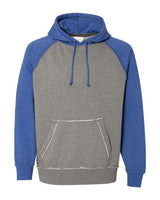 J America JA8885 Adult Vintage Heather Pullover Hooded Sweatshirt #color_SMOKE/ VIN ROYAL