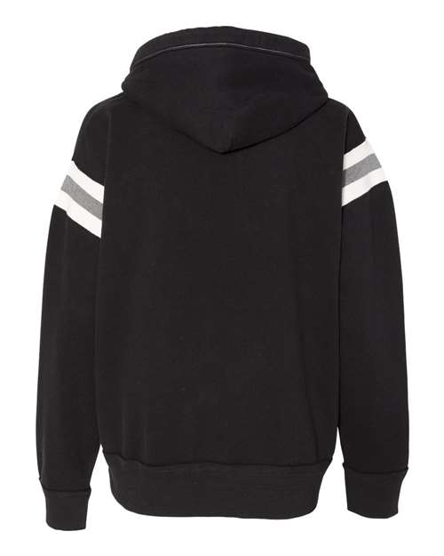 J America JA8847 Adult Vintage Athletic Hooded Sweatshirt #color_BLACK