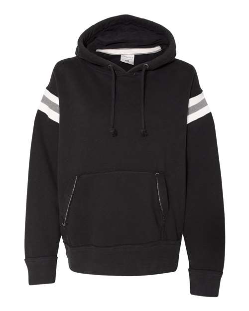 J America JA8847 Adult Vintage Athletic Hooded Sweatshirt #color_BLACK