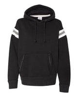 J America JA8847 Adult Vintage Athletic Hooded Sweatshirt #color_BLACK