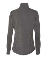 J America JA8433 Ladies' Omega Stretch Quarter-Zip #color_CHARCOAL TRBLND
