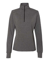 J America JA8433 Ladies' Omega Stretch Quarter-Zip #color_CHARCOAL TRBLND
