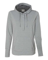 J America JA8431 Ladies' Omega Stretch Snap-Placket Hooded Sweatshirt #color_SILVER GRY TRBLN