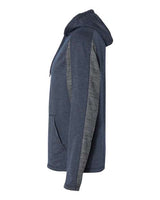 J America JA8435 Adult Omega Stretch Hooded Sweatshirt #color_NAVY TRIBLEND