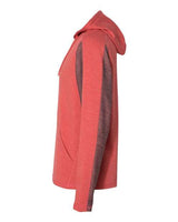 J America JA8435 Adult Omega Stretch Hooded Sweatshirt #color_RED TRIBLEND