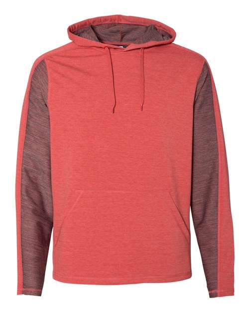 J America JA8435 Adult Omega Stretch Hooded Sweatshirt #color_RED TRIBLEND