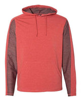 J America JA8435 Adult Omega Stretch Hooded Sweatshirt #color_RED TRIBLEND