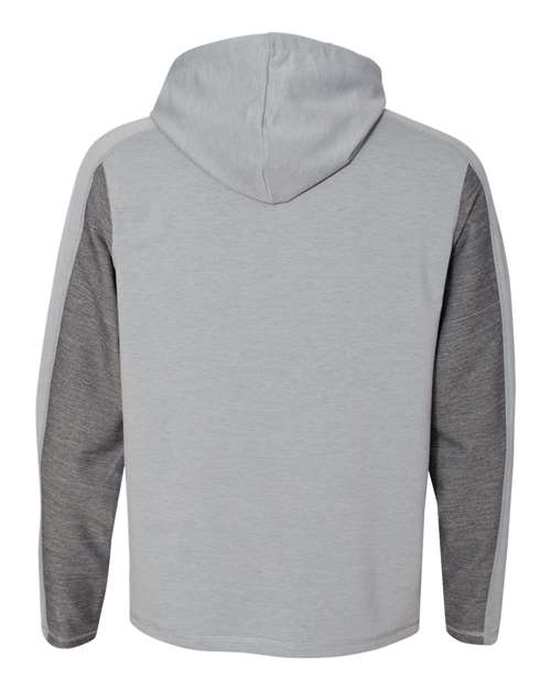 J America JA8435 Adult Omega Stretch Hooded Sweatshirt #color_SILVER GRY TRBLN