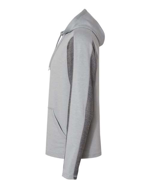 J America JA8435 Adult Omega Stretch Hooded Sweatshirt #color_SILVER GRY TRBLN