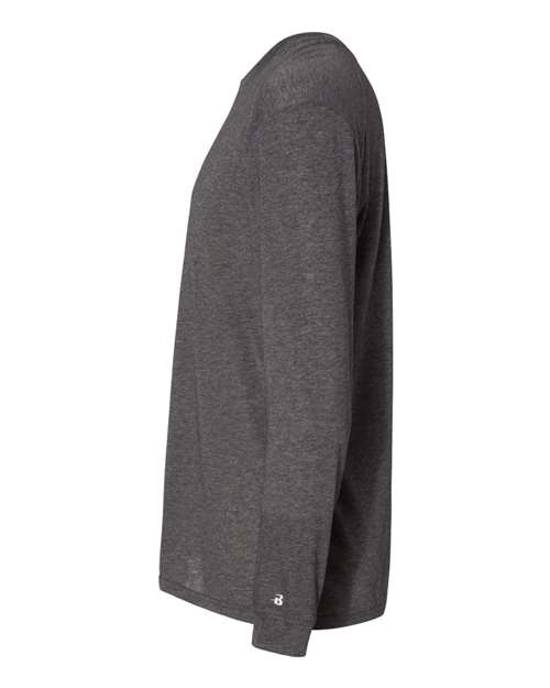 Badger 4944 Triblend Performance Long Sleeve T-Shirt #color_Black Heather
