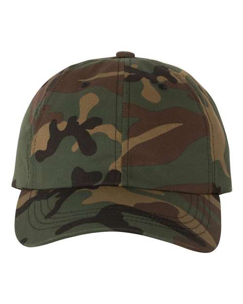 Yupoong 6245CM Adult Low-Profile Cotton Twill Dad Cap #color_GREEN CAMO