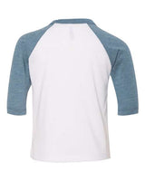 Bella + Canvas 3200T Toddler 3/4-Sleeve Baseball T-Shirt #color_WHITE/ DENIM