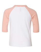 Bella + Canvas 3200T Toddler 3/4-Sleeve Baseball T-Shirt #color_WHITE/ HTH PEACH