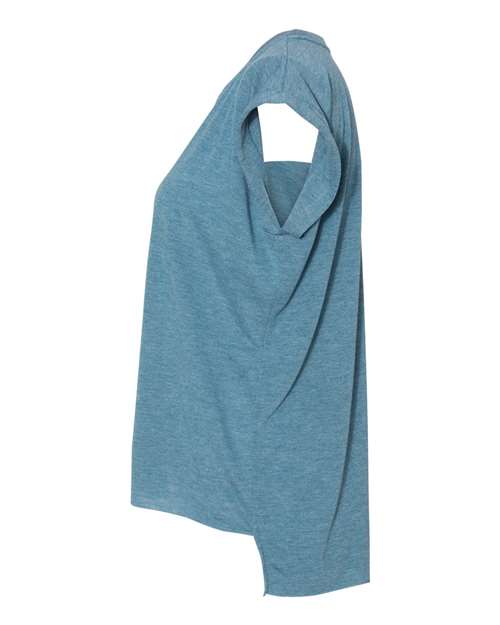 Bella + Canvas 8804 Ladies' Flowy Muscle T-Shirt with Rolled Cuff #color_HTHR DEEP TEAL