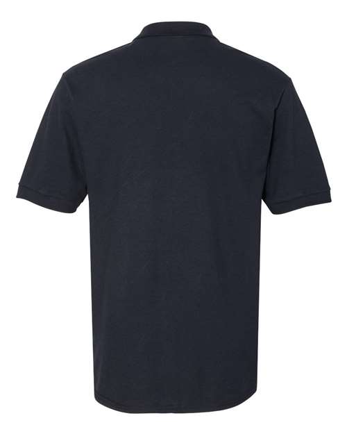 Jerzees 443MR Adult Piqu Polo #color_BLACK