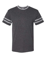 Jerzees 602MR Adult TRI-BLEND Varsity Ringer T-Shirt #color_BLACK HTH/ OXFRD