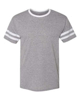 Jerzees 602MR Adult TRI-BLEND Varsity Ringer T-Shirt #color_OXFORD/ WHITE