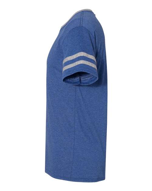 Jerzees 602MR Adult TRI-BLEND Varsity Ringer T-Shirt #color_TRU BLU HTH/ OXF
