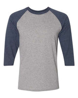 Jerzees 601RR Adult TRI-BLEND Baseball Raglan #color_OXFORD/ INDG HTH