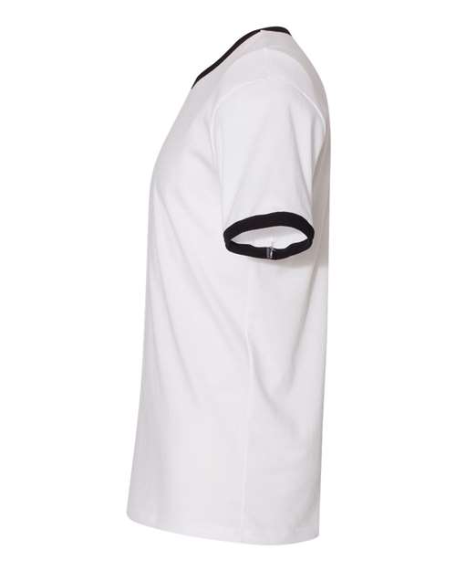Next Level 3604 Unisex Ringer T-Shirt #color_WHITE/ BLACK