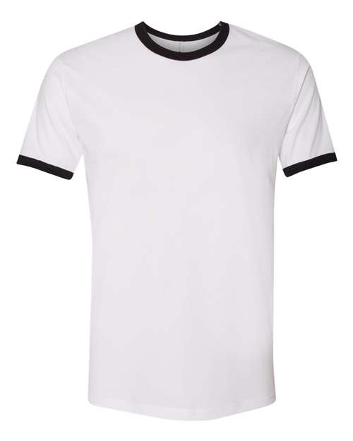 Next Level 3604 Unisex Ringer T-Shirt #color_WHITE/ BLACK