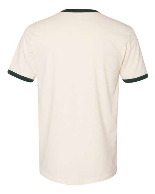 Next Level 3604 Unisex Ringer T-Shirt #color_NATURL/ FRST GRN
