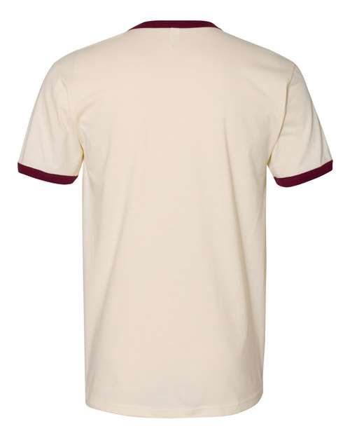 Next Level 3604 Unisex Ringer T-Shirt #color_NATURAL/ MAROON