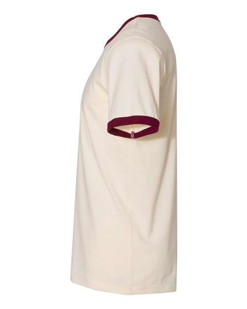 Next Level 3604 Unisex Ringer T-Shirt #color_NATURAL/ MAROON