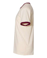 Next Level 3604 Unisex Ringer T-Shirt #color_NATURAL/ MAROON