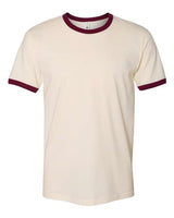 Next Level 3604 Unisex Ringer T-Shirt #color_NATURAL/ MAROON