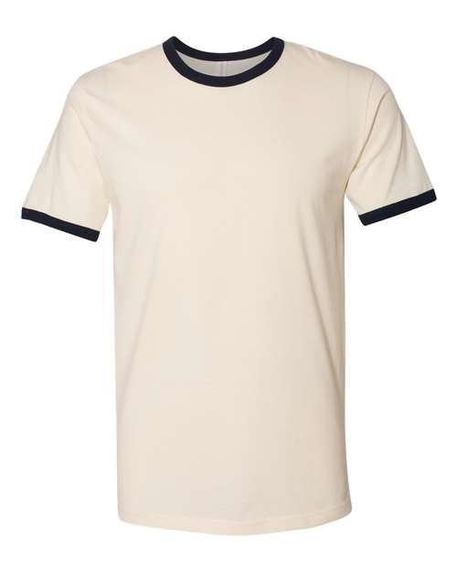 Next Level 3604 Unisex Ringer T-Shirt #color_NATURL/ MDNT NVY
