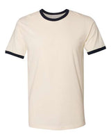 Next Level 3604 Unisex Ringer T-Shirt #color_NATURL/ MDNT NVY