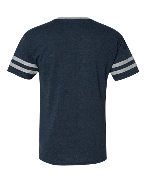 Jerzees 602MR Adult TRI-BLEND Varsity Ringer T-Shirt #color_INDIGO HTH/ OXFR