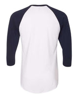 American Apparel BB453W Unisex Poly-Cotton 3/4-Sleeve Raglan T-Shirt #color_WHITE/ NAVY