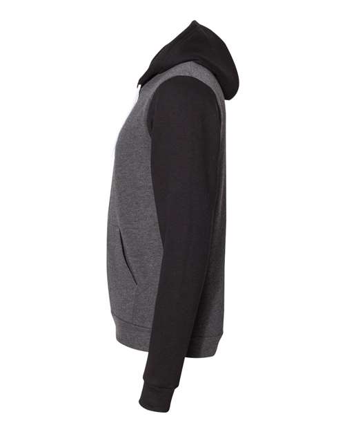 American Apparel F497W Unisex Flex Fleece Zip Hoodie #color_DK HTH GRY/ BLK