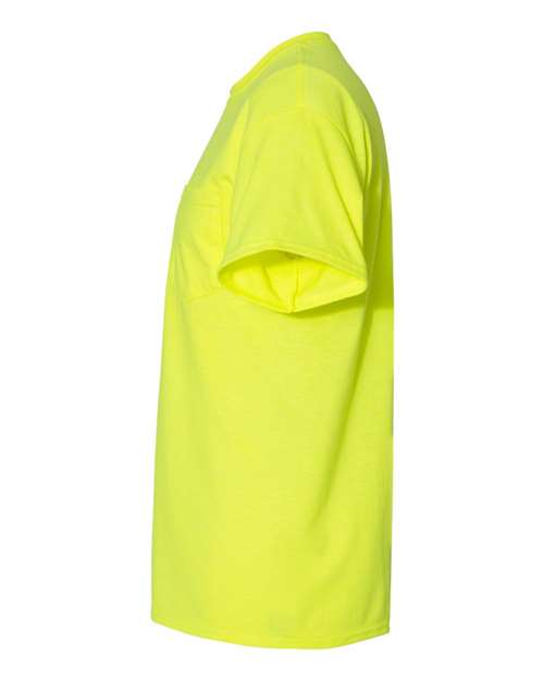 Gildan G830 Adult 50/50 Pocket T-Shirt #color_SAFETY GREEN