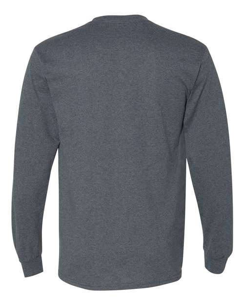 Gildan G840 Adult 50/50 Long-Sleeve T-Shirt #color_DARK HEATHER