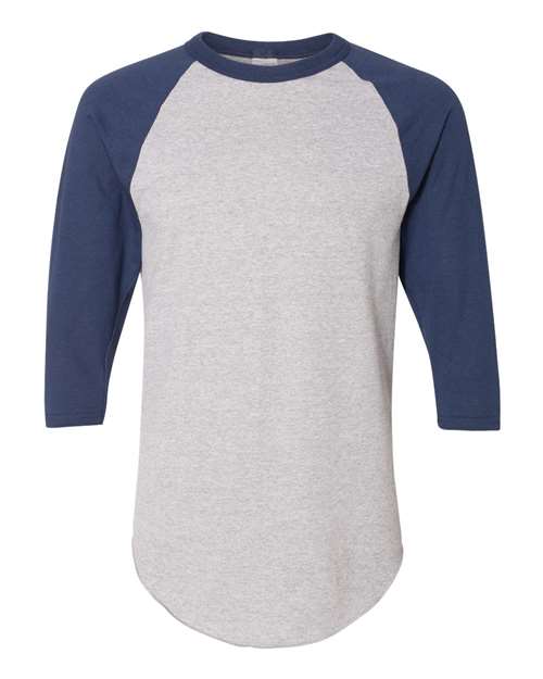 Augusta Sportswear AG4420 Adult 3/4-Sleeve Baseball Jersey #color_ATH HTHR/ NAVY