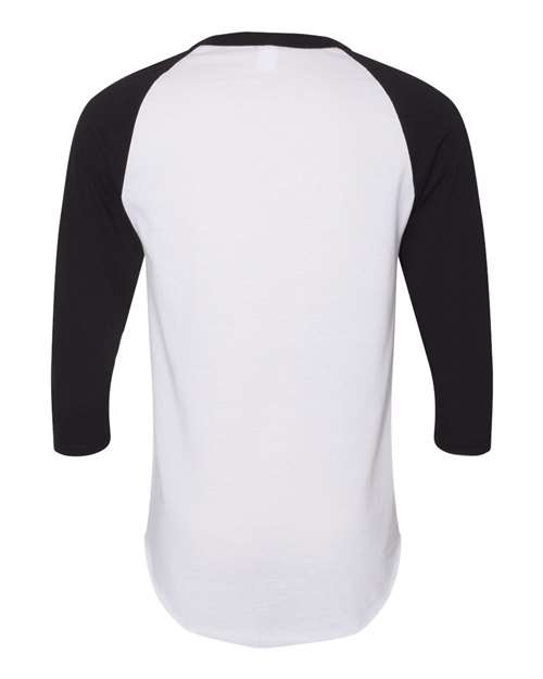 Augusta Sportswear AG4420 Adult 3/4-Sleeve Baseball Jersey #color_WHITE/ BLACK