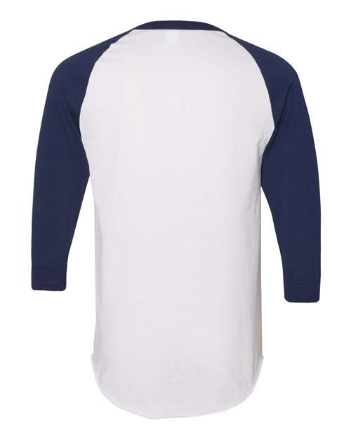 Augusta Sportswear AG4420 Adult 3/4-Sleeve Baseball Jersey #color_WHITE/ NAVY