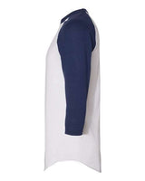 Augusta Sportswear AG4420 Adult 3/4-Sleeve Baseball Jersey #color_WHITE/ NAVY