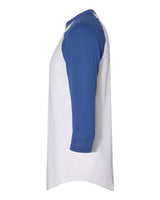 Augusta Sportswear AG4420 Adult 3/4-Sleeve Baseball Jersey #color_WHITE/ ROYAL