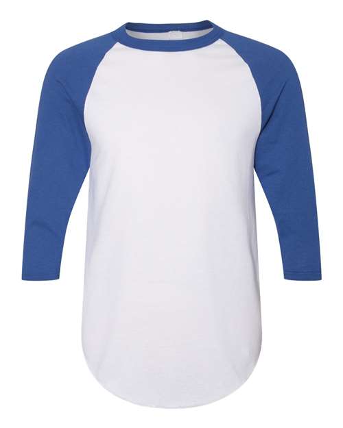 Augusta Sportswear AG4420 Adult 3/4-Sleeve Baseball Jersey #color_WHITE/ ROYAL