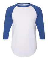 Augusta Sportswear AG4420 Adult 3/4-Sleeve Baseball Jersey #color_WHITE/ ROYAL