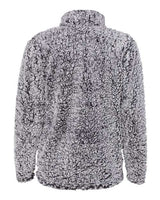 J America JA8451 Ladies' Epic Sherpa 1/4 Zip #color_BLACK HEATHER