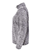 J America JA8451 Ladies' Epic Sherpa 1/4 Zip #color_BLACK HEATHER