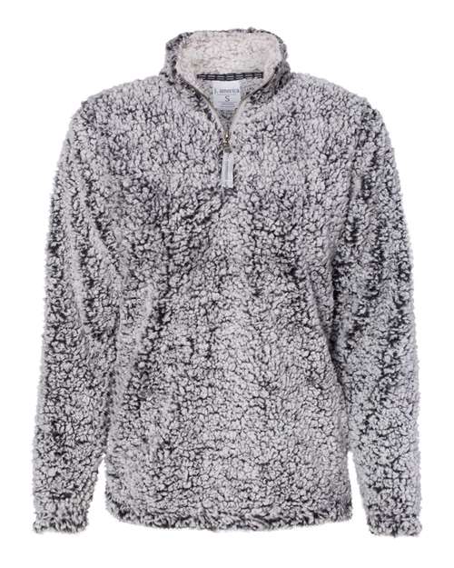 J America JA8451 Ladies' Epic Sherpa 1/4 Zip #color_BLACK HEATHER