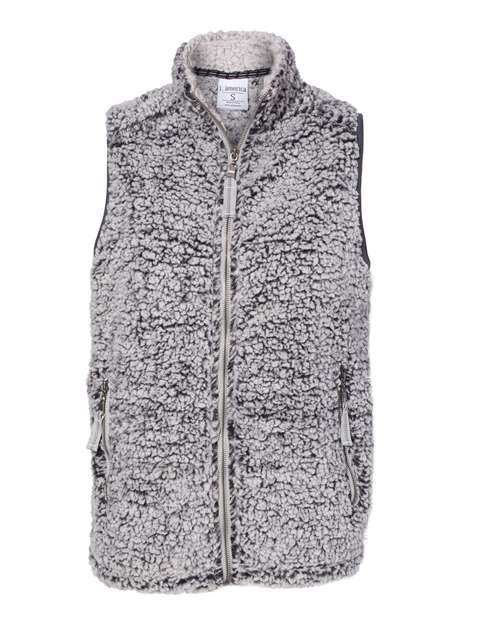 J America JA8456 Ladies' Epic Sherpa Vest #color_BLACK HEATHER