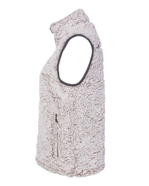 J America JA8456 Ladies' Epic Sherpa Vest #color_OATMEAL HEATHER