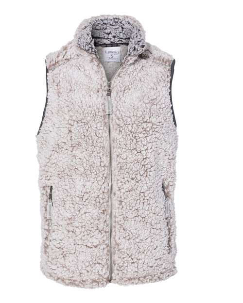 J America JA8456 Ladies' Epic Sherpa Vest #color_OATMEAL HEATHER